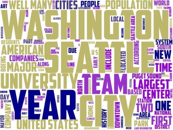 Seattle Wordart Book Cover